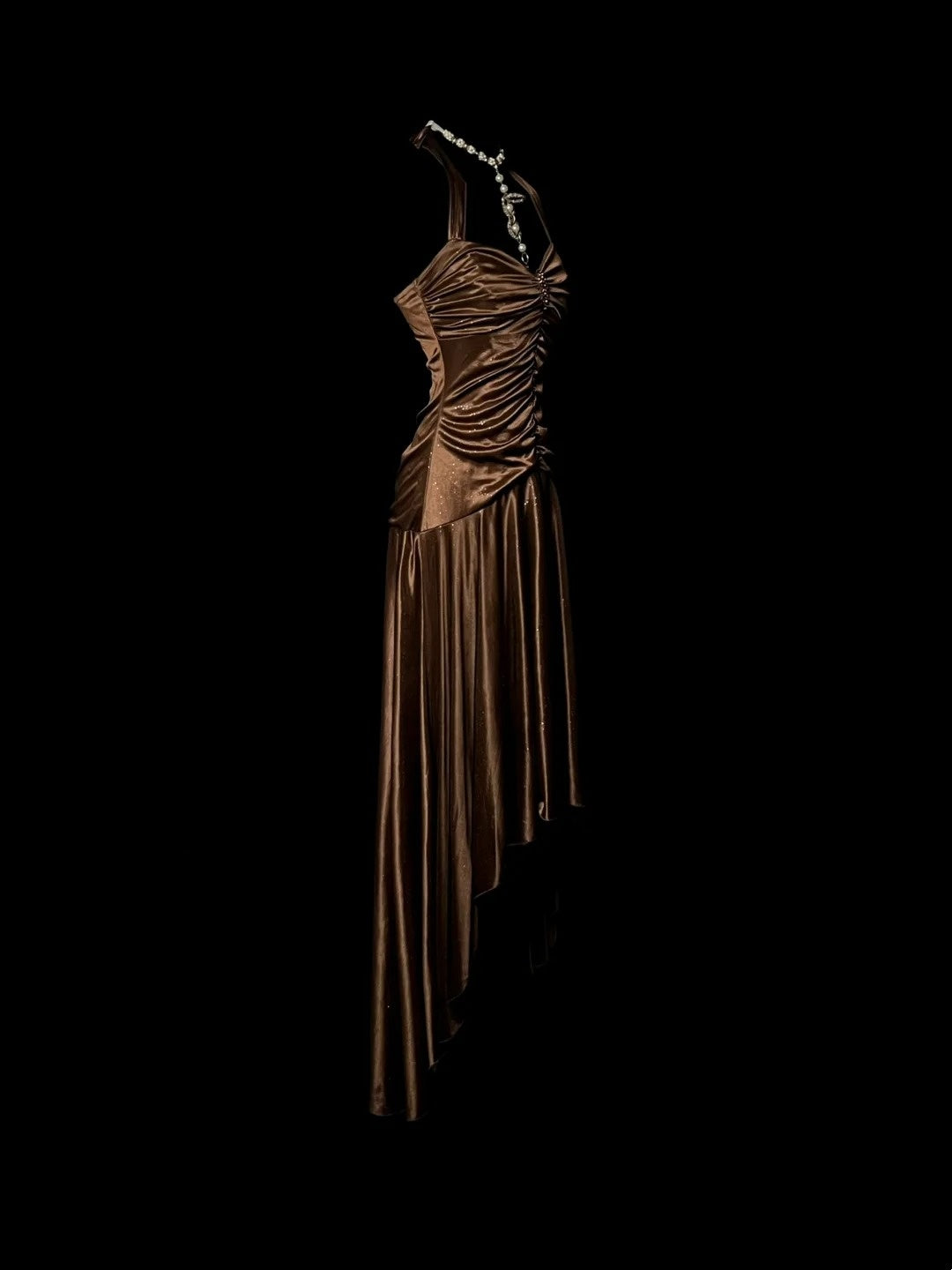 Gorgeous Prom Dress Halter Pleated Asymmetrical Hem Long Prom Dress Evening Dress   D3177