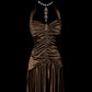 Gorgeous Prom Dress Halter Pleated Asymmetrical Hem Long Prom Dress Evening Dress   D3177