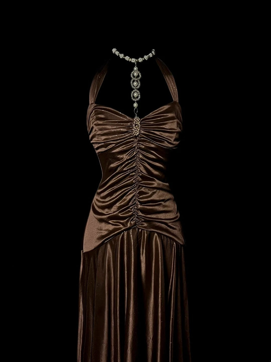 Gorgeous Prom Dress Halter Pleated Asymmetrical Hem Long Prom Dress Evening Dress   D3177