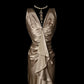 Gorgeous Prom Dress V-neck Pleated Long Prom Dress Evening Dress Birthday Party Dress  D3178