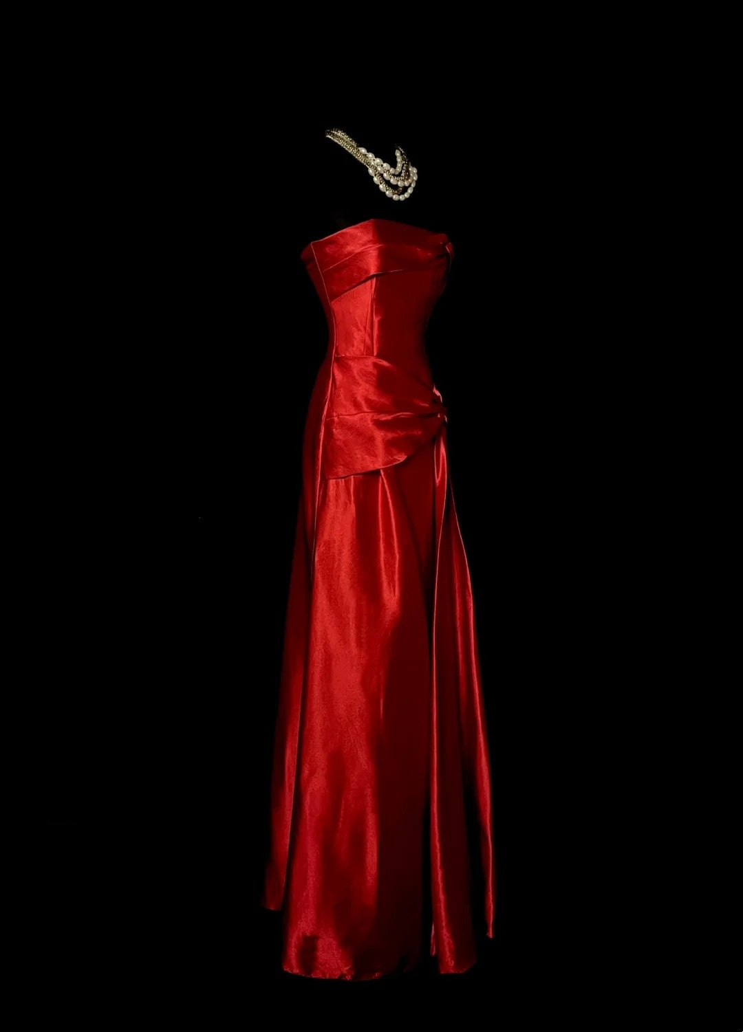 Elegant Prom Dress Strapless Pleated Long Prom Dress Evening Dress Birthday Party Dress  D3179