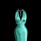 Beauty Prom Dress Halter Pleated Long Mermaid Prom Dress Evening Dress Party Dress  D3180