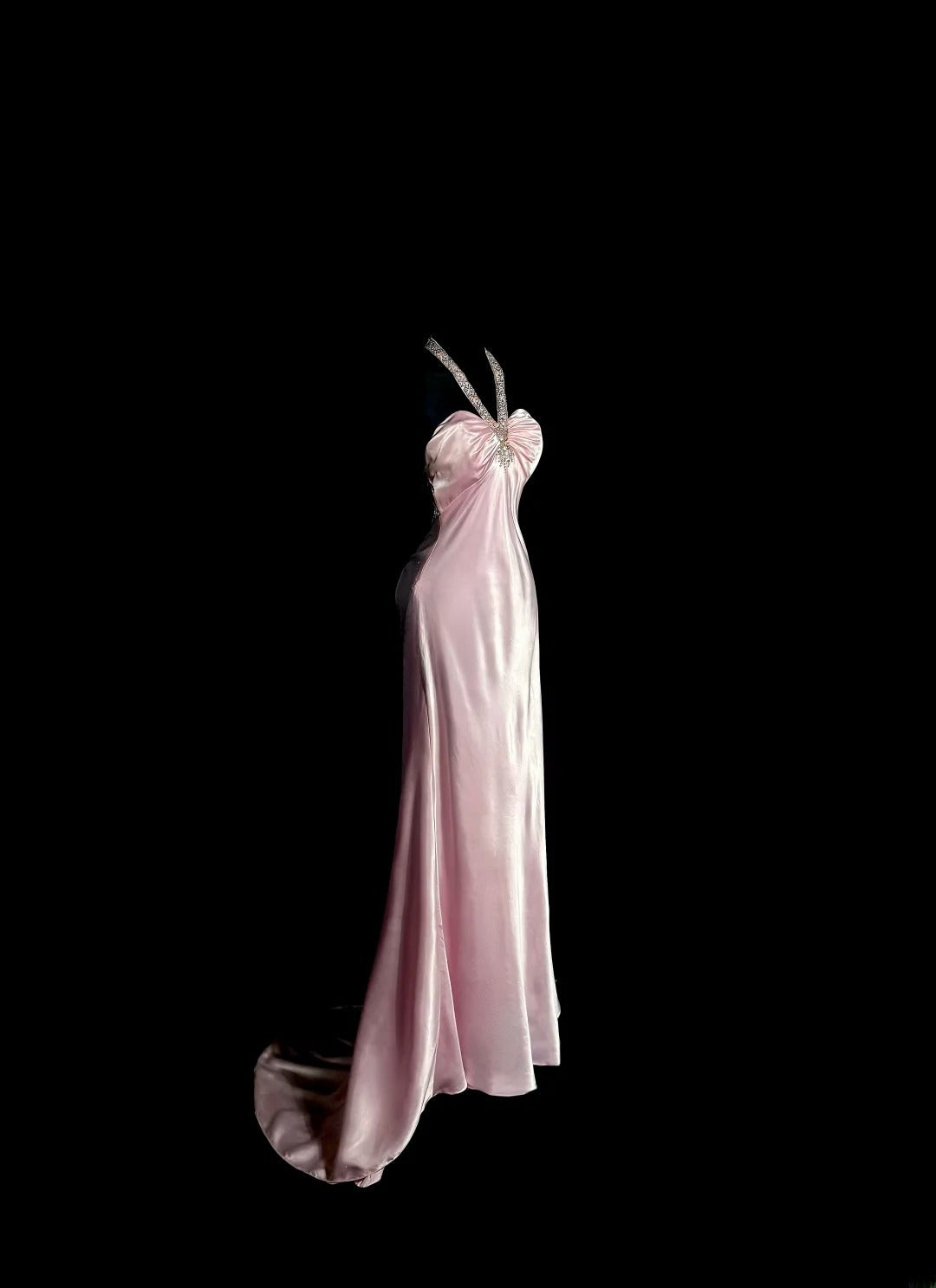 Sweet Prom Dress Light Pink Halter Long Prom Dress Evening Dress Birthday Party Dress  D3182
