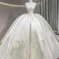 Robe de mariée romantique sans bretelles, robe de mariée plissée D3188
