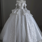 Superbe robe de mariée plissée à manches longues D3193