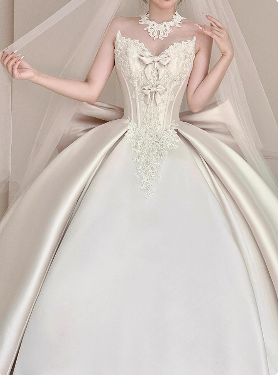 Robe de mariée élégante à volants et à volants plissés D3195