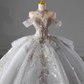 Superbe robe de mariée plissée à épaules dénudées D3196