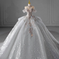 Superbe robe de mariée plissée à épaules dénudées D3196
