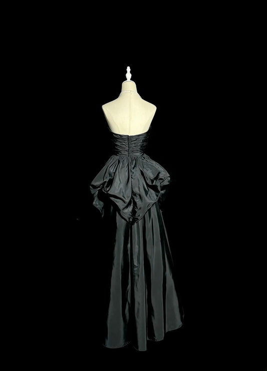 Beauty Prom Dress Black Sweetheart Pleated Long Prom Dress Evening Dress  D3201