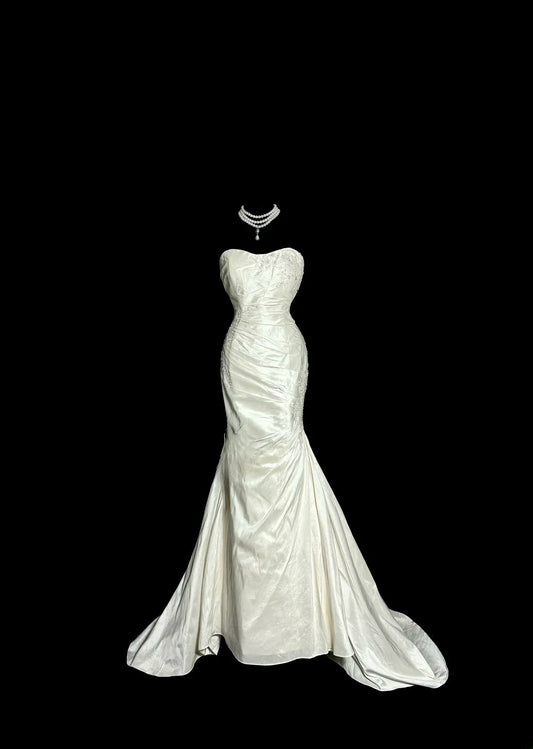 Elegant Wedding Dress Sweetheart Pleated Mermaid Wedding Dress  D3205