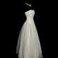 Minimalist Wedding Dress A Line Strapless Pleated Tulle Wedding Dress  D3224