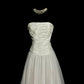 Minimalist Wedding Dress A Line Strapless Pleated Tulle Wedding Dress  D3224