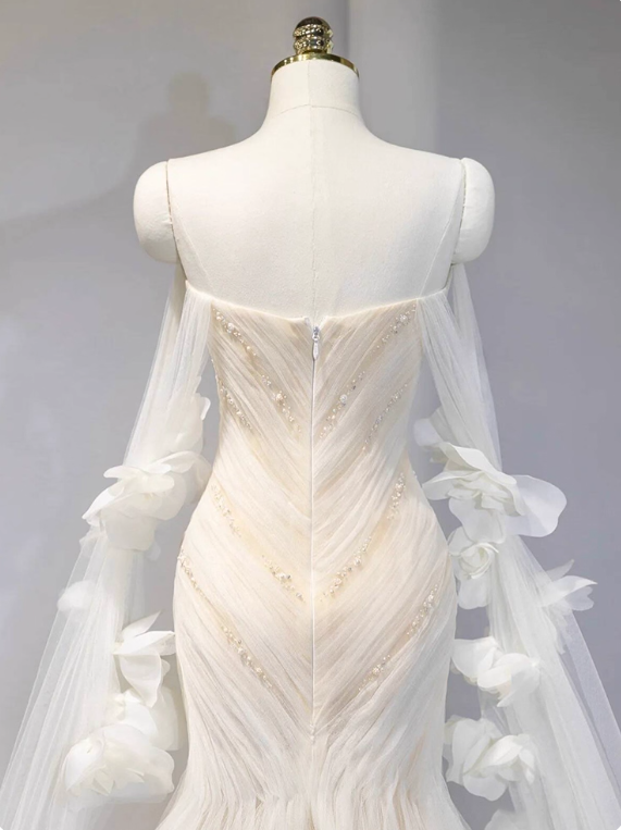 Elegant Wedding Dress Sweetheart Pleated Tulle Mermaid Wedding Dress D3227