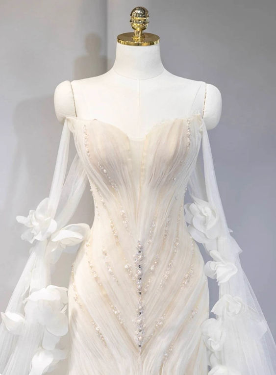 Elegant Wedding Dress Sweetheart Pleated Tulle Mermaid Wedding Dress D3227