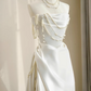 Elegant Wedding Dress A Line Strapless Pleated Wedding Dress D3229