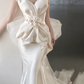Charming Wedding Dress Sweetheart Flower Pleated Mermaid Wedding Dress D3230