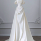 Elegant Wedding Dress A Line Off Shoulder Pleated Wedding Dress D3231