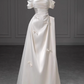 Elegant Wedding Dress A Line Off Shoulder Pleated Wedding Dress  D3233
