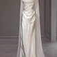 Elegant Wedding Dress A Line Square Neck Pleated Wedding Dress  D3234
