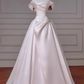 Charming Wedding Dress A Line Off Shoulder Pleated Wedding Dress  D3235