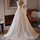 Minimalist Wedding Dress A Line Strapless Wedding Dress  D3236