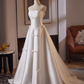 Minimalist Wedding Dress A Line Strapless Wedding Dress  D3236