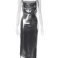 Robe sexy argentée à bretelles spaghetti pour femme, tenue de soirée, tenue de rendez-vous, D3238