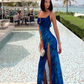 Beauty Women Dress Spaghetti Straps Slit Birthday Outfits Long Seaside Party Dress  D3241