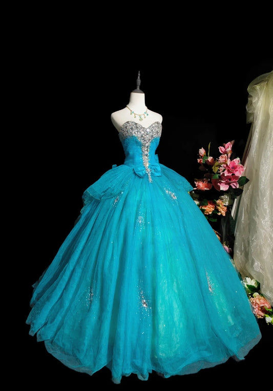Pretty Prom Dress Sweetheart Tulle Ball Gown Sweet 16 Dress Birthday Outfits    D3242