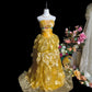 Stunning Prom Dress Yellow Strapless Pleated Evening Dress Birthday Party Outfits    D3244