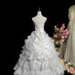 Elegant Wedding Dress Strapless Pleated Tiered Wedding Dress  D3246
