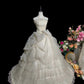 Vintage Wedding Dress Strapless Pleated Tulle Wedding Dress  D3247