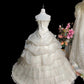 Vintage Wedding Dress Strapless Pleated Tulle Wedding Dress  D3247