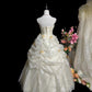 Retro Wedding Dress Strapless Pleated Rose Wedding Dress  D3249