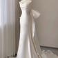 Beauty Wedding Dress Strapless Bowknot Pleated Mermaid Wedding Dress  D3259