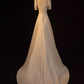 Minimalist Wedding Dress A Line Square Neck Pleated Wedding Dress  D3260