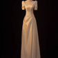 Minimalist Wedding Dress A Line Square Neck Pleated Wedding Dress  D3260