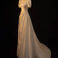 Minimalist Wedding Dress A Line Square Neck Pleated Wedding Dress  D3260