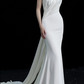 Minimalist Wedding Dress Strapless Pleated Mermaid Wedding Dress  D3261