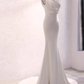 Minimalist Wedding Dress Pleated Backless Wedding Dress  D3263