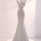 Minimalist Wedding Dress Pleated Backless Wedding Dress  D3263