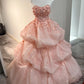 Pretty Prom Dress Sweetheart Floarl Pleated Ball Gown Sweet 16 Dress    D3266