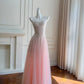 Charming Prom Dress Spaghetti Straps Pleated Tulle Long Cocktail Gown Birthday Party Outfits     D3272