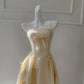Sweet Prom Dress Light Yellow A Line Spaghetti Straps Long Birthday Party Outfits Evening Gown  D3277