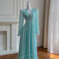 Elegant Prom Dress A Line V-neck Pleated Birthday Party Outfits Long Evening Gown  D3278