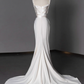 Minimalist Wedding Dress Spaghetti Straps Pleated Beading Mermaid Wedding Dress D3284