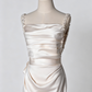 Minimalist Wedding Dress Spaghetti Straps Pleated Beading Mermaid Wedding Dress D3284