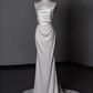 Minimalist Wedding Dress Spaghetti Straps Pleated Beading Mermaid Wedding Dress D3284