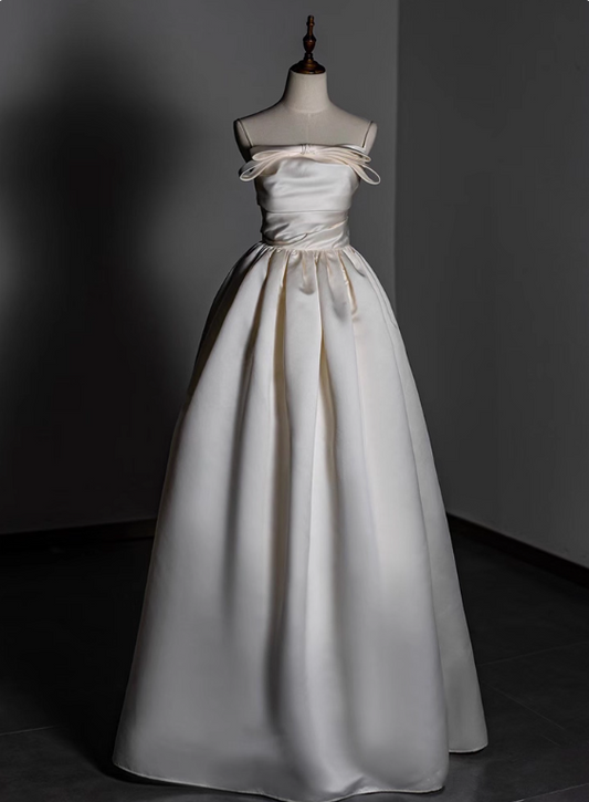 Newest Wedding Dress A Line Strapless Pleated Wedding Dress D3285