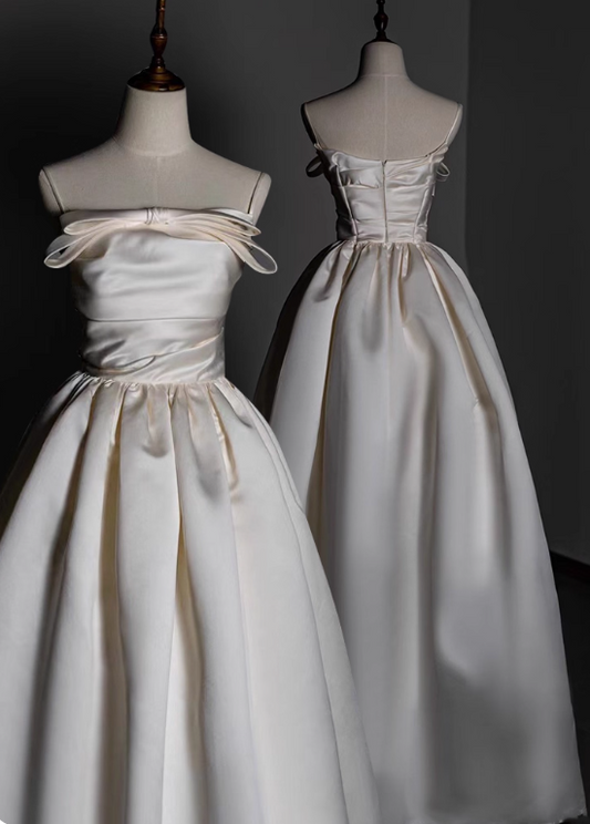 Newest Wedding Dress A Line Strapless Pleated Wedding Dress D3285